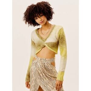 For Love And Lemons Celeste Sweater Twist Front Crop Size XS